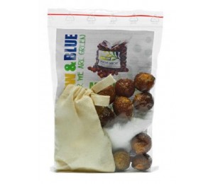 YELLOW &  BLUE Startovací sada - mýdlové ořechy na praní + bělicí prostředek Puer