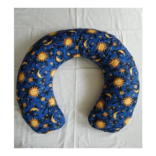 Povlak na těhotenský a kojící polštář velký - modrý hvězdy